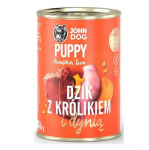 JOHN DOG Pumpkin Puppy Wild boar with rabbit and pumpkin - drėgnas ėdalas &scaron;unims - 400g