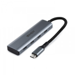 USB Hub - LINDY 4 Prievadų USB 3.2 Gen 2 Type C Hub, 10 Gbps, Kompakti&scaron;kas Dizainas