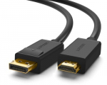 Ugreen 10239 vaizdo kabelio adapteris 1,5 m DisplayPort HDMI Juoda