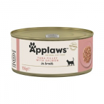 APPLAWS Tuna fillet with salmon in broth - &scaron;lapias kačių maistas - 156g