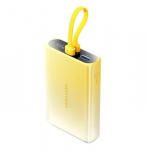 Vention 10000 mAh i&scaron;orinė baterija su LED ekranu, USB-C + Lightning + USB-A, 22,5 W (geltonas)