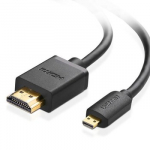 Ugreen 30104 HDMI kabelis 3 m HDMI D tipo (Mikro) HDMI A tipo (standartinis) Juoda