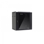 NETRACK 019-120-645-022 wall/hanging cabinet 19inch 12U/450 mm glass door black remov. side pan.