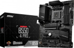 MSI | B550-A PRO | Processor family AMD | Processor socket AM4 | DDR4 DIMM | Memory slots 4 | Supported hard disk drive interfaces SATA, M.2 | Number of SATA connectors 6 | Chipset AMD B550 | ATX