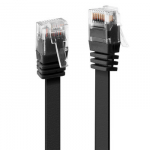Tinklo Kabelis - LINDY Cat.6 U/UTP Plok&scaron;čias Tinklo Kabelis, RJ45, M/M, 250MHz, 10 m, Juodas