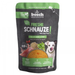 BOSCH Freshe Schnauze su kalakutiena, bolivinėmis balandomis ir &scaron;pinatais &ndash; drėgnas pa&scaron;aras &scaron;unims &ndash; 250g