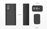 Platinet power bank 30000mAh PD QC LED, black