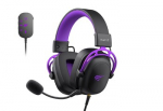 Havit H2002C+U - žaidimų ausinės (juodos ir violetinės spalvos)