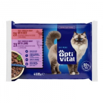 OPTIVITAL Lamb and beef - &scaron;lapias kačių maistas - 4x85g