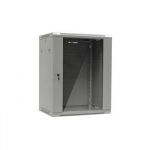 NETRACK 019-150-645-021 wall/hanging cabinet 19inch 15U/450 mm glass door grey remov. side pan.