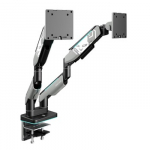 Diablo dvigubas monitoriaus laikiklis 49 colių ekranams | Pilka-juoda RGB X-Arm Dual