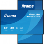 IIYAMA LH8664UHS-B3AG 86inch 3840x2160 UHD IPS panel Haze 25perc 500cd/m Landscape and Portrait Speakers 2x 10W 2x HDMI 1x USB-C DP