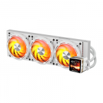 Vandens au&scaron;intuvas - darkFlash DE360, 2.88 colių IPS ekranas, 3 x 120mm PWM ventiliatoriai, Balta