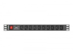 LANBERG PDU-10I-0200-IEC-BK PDU 1U 10A 10 sockets IEC C13 2m Black