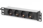 10&rdquo; Socket Strip with Aluminum Profile, 4-way safety sockets | DN-95418