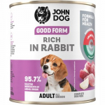 JOHN DOG Good Form Rich in rabbit - drėgnas ėdalas &scaron;unims - 800g