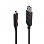 USB Kabelis - LINDY USB 3.2 Type A į C Laidas, Hibridinis, M/M, 5Gbps, 10 m, Juodas