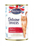 BUTCHER'S Delicious Dinners Jautienos gabalėliai drebučiuose - drėgnas kačių ėdalas - 400g