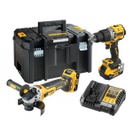 DeWalt DCK2026P2T-QW Kombinuotas rinkinys DCD805 + DCG405, 18 V XR 2&times;5,0 Ah juodas, geltonas