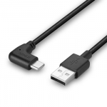 USB kabelis - LINDY USB 2.0 Tipo A į C Laidas, 90&deg; De&scaron;inysis Kampas, 480Mbps, 15W, 1 m, Juodas