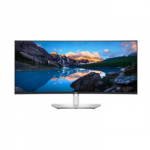 DELL UltraSharp U3824DW sidabrinės spalvos lenktas LED monitorius su IPS technologija | 37.52 colių | WQHD+ (3840x1600@60Hz, 21:9, 111ppi) | Reakcijos laikas: 8ms | Jungtys: DisplayPort, HDMI, USB-C, USB, Audio line-out, RJ-45 | Pakreipimas, auk&scaron;čio  ...