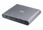 2-Port 4K DP USB-C KVM Dock Switch with Power