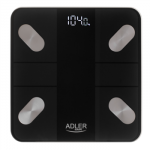 Adler | Smart Bathroom Scale | AD 8186b | Auto power off | Body fat analysis | Body Mass Index (BMI) measuring | Bone mass analysis | Maximum weight (capacity) 180 kg | Memory function | Multiple users | Bluetooth 4.2; Tempered Glass Platform: 6 mm;  ...