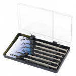 Logilink | Small Screwdriver Set, 6pcs | Incl. transport boxThe set includes1x slot driver 1.4 mm1x slot driver 2.0 mm1x slot driver 2.4 mm1x slot driver 3.0 mm1x Cross slot driver 0 mm1x Cross slot driver 1 mm