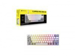 CORSAIR CLIPPER PRO MINI 60 Hall Effect Gaming Keyboard, Backlit RGB LED, CORSAIR MGX Core, White , PBT DS Keycaps