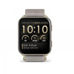 Garmin Venu X1 i&scaron;manusis laikrodis, &scaron;velnios auksinės spalvos/titano korpusas/prancūzi&scaron;ko pilkojo nailono dirželis