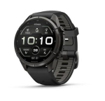 &bdquo;Garmin fenix 9 Pro&ldquo; i&scaron;manusis laikrodis, &bdquo;inReach&ldquo;, 43 mm, anglies pilkos spalvos DLC titano korpusas su juodu ir akmenukų pilkos spalvos silikoniniu dirželiu