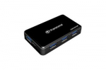TRANSCEND USB 3.0-Hub with Fast Charging Port for iPad Black