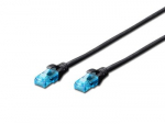CAT 5e U-UTP | Patch cord | PVC AWG 26/7 | Boots with kink protection, strain relief and latch protection | Black | 3 m | Modular RJ45 (8/8) plug