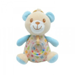 Music box Teddy bear beige and blue 20 cm