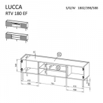 Cama LUCCA 5903815011344 TV stovas / baldas garso ir vaizdo aparatūrai 1 spintos