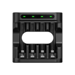 Įkroviklis - R03/AAA R6/AA Li-ion/NiMH 4 Lizdai USB-C