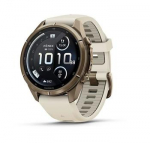 fenix 9 Pro &ndash; inReach, 43mm, Autumn Gold Titanium with Cream/French Grey Silicone Band
