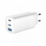 GEMBIRD 3-port 65W GaN USB PowerDelivery fast charger white