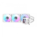 Au&scaron;inimo Sistema - Darkflash DV360S 360mm, 3x 120mm PWM Ventiliatoriai, ARGB, IPS LCD Ekranas, Baltas