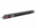 LANBERG power distribution unit PDU 19 1U 16A 8x IEC C13 sockets 2m black C20