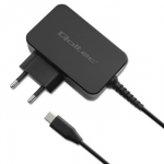 Qoltec 52385 GaN POWER PRO įkroviklis | 1xUSB-C | 45W | 5-20V | 2,25-3A | Juoda