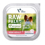 VETEXPERT Raw Paleo P&acirc;te Mini Adult Pork - drėgnas ėdalas &scaron;unims - 150g