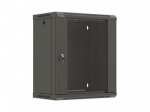 Rack cabinet wall-mounted 19 inches 12U 540x350 black glass door (flat pack)