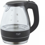 Kettle | Adler | Kettle | AD 1224 | Standard | 2000 W | 1.5 L | Glass | 360&deg; rotational base | Black