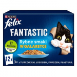 Felix Fantasti&scaron;ki žuvų skoniai drebučiuose su tunu, la&scaron;i&scaron;a, menke ir plek&scaron;nėmis - (12x 85g)