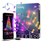 Twinkly Candies 100 Candle-shaped RGB LEDs, Clear Wire, USB-C