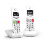 Belaidis telefonas - Gigaset E290 Duo Dideli Mygtukai, 150 Telefono Knygos Įra&scaron;ų, Balta