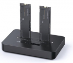 Gembird DD2-U3M2 Desktop dual drive USB Type-C M.2 NVME (and SATA) SSD docking station, black
