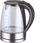 Adler | Kettle | AD 1225 | Standard | 2000 W | 1.7 L | Glass | 360&deg; rotational base | Stainless steel/Transparent