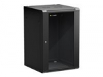 NETRACK 019-180-66-022 wall/hanging cabinet 19inch 18U/600 mm glass door black remov. side pan.